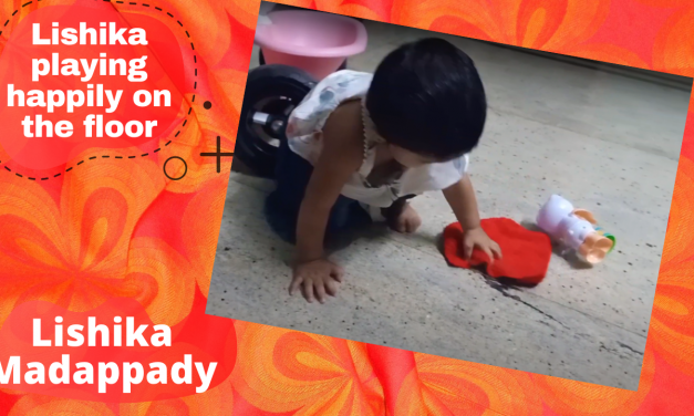 Lishika playing happily on the floor