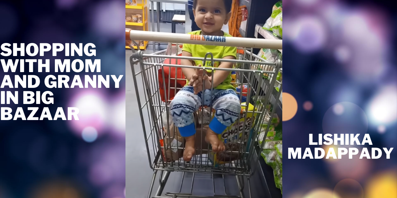 Shopping with mom and granny in big bazaar