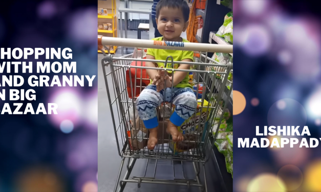 Shopping with mom and granny in big bazaar