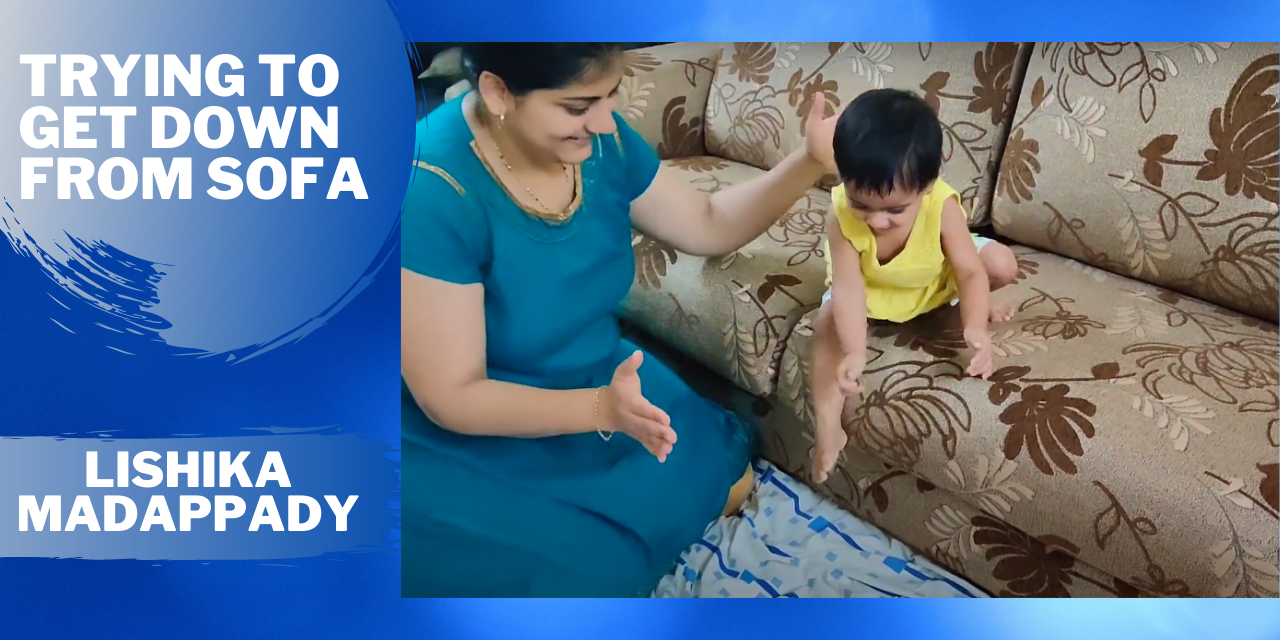 Trying to get down from sofa