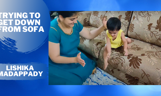 Trying to get down from sofa